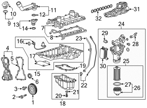 2022 Chevrolet Express 2500 Engine Parts Gasket-Intake Manifold (Air Flow Ports) Diagram for 12637739