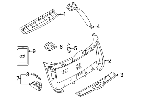 2020 Infiniti QX50 Interior Trim - Lift Gate Switch Assy-Trunk Opener Diagram for 25380-1BA0A