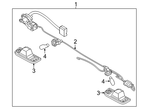 2020 Hyundai Santa Fe Bulbs Lamp Assembly-License Plate Diagram for 92501-S1010