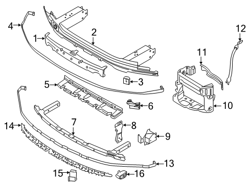 2018 BMW 740i Front Bumper Guide Left Diagram for 51118065719