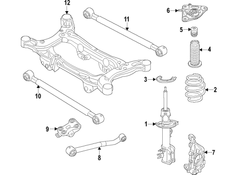 2021 Jeep Renegade Rear Suspension Components, Stabilizer Bar DUST Diagram for 68483902AA