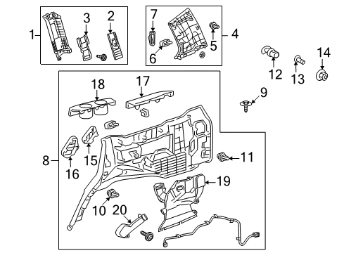 2010 Lexus LX570 Interior Trim - Quarter Panels Plate Sub-Assy, Rear Shoulder Belt Anchor, LH Diagram for 73034-60010-A2
