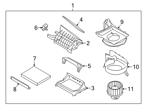 2019 Kia Forte Blower Motor & Fan Blower Unit Diagram for 97100M7000