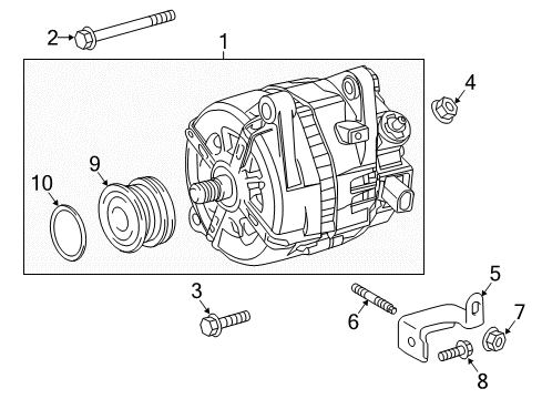 2018 Lexus RX350 Alternator Bracket, ALTERNATOR Diagram for 12511-0P070