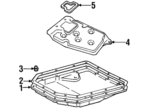 1998 Chevrolet Prizm Automatic Transmission Gasket, Automatic Transmission Fluid Pan Diagram for 94853297