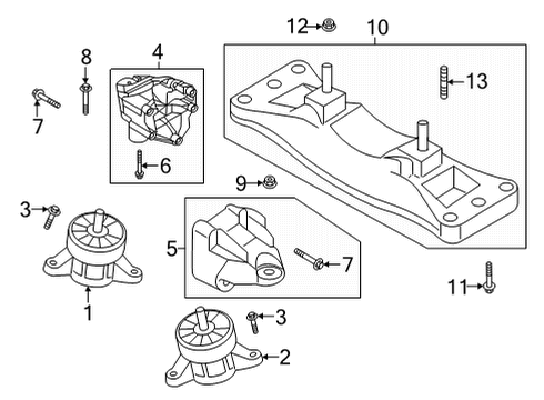 2021 Genesis G80 Automatic Transmission Bolt Diagram for 21819-3M010