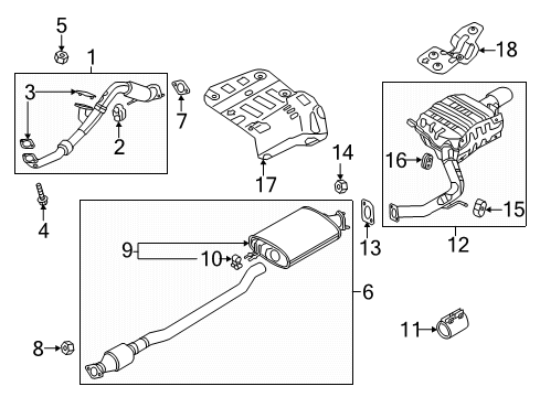 2021 Kia Telluride Exhaust Components Pad U Diagram for 28600S9100