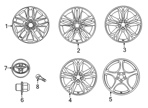 2022 Toyota Sienna Wheels Wheel, Alloy Diagram for 42611-08200