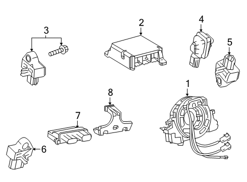 2022 Lexus UX200 Air Bag Components Sensor, Air Bag, FR Diagram for 89173-49505