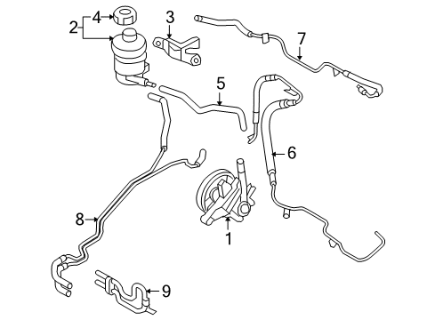 2007 Hyundai Entourage P/S Pump & Hoses, Steering Gear & Linkage Reservoir Assembly-Power Diagram for 571504D000