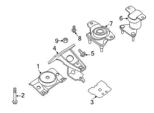 2008 Infiniti QX56 Engine & Trans Mounting Bolt-FLANGE, Hex Diagram for 080B7-2001A