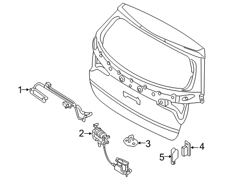 2015 Kia Sorento Lift Gate Outside Handle & Lock Assembly Diagram for 812602P500