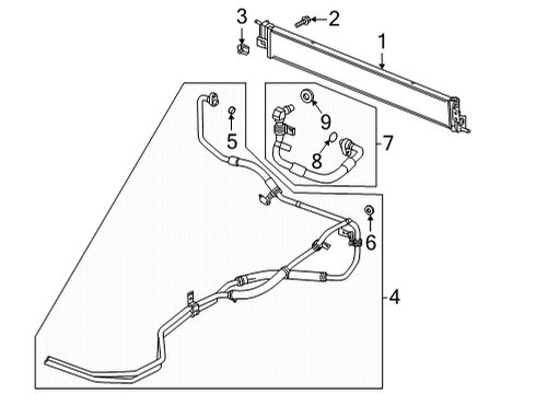 2022 GMC Sierra 2500 HD Trans Oil Cooler Transmission Cooler Diagram for 84682180