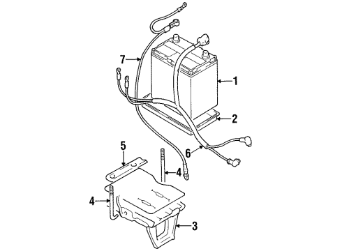 1996 Geo Tracker Battery Cable, Battery Diagram for 30015920