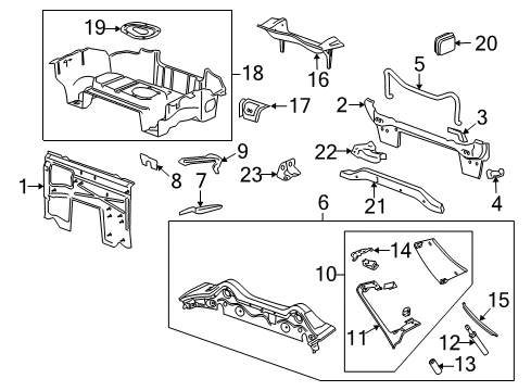 2010 Saturn Sky Rear Body Panel, Floor & Rails Upper Weatherstrip Diagram for 15951990