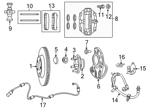 2017 Dodge Charger Front Brakes Screw-Brake Diagram for 68203104AA
