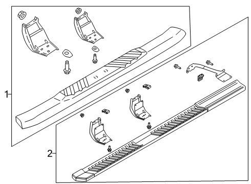 2022 Ford F-350 Super Duty Running Board Running Board Diagram for HC3Z-16450-HB