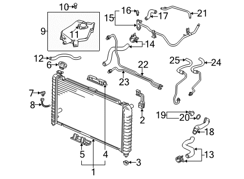 1997 Pontiac Trans Sport Radiator & Components Radiator Assembly Diagram for 52472865