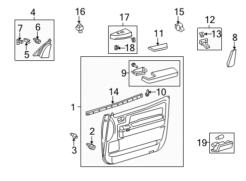 2011 Toyota Tundra Rear Door Armrest Diagram for 74220-0C040-E0