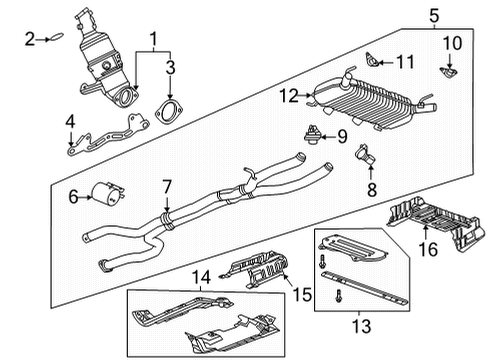 2021 Cadillac CT5 Exhaust Components Muffler & Pipe Assembly Diagram for 84694685