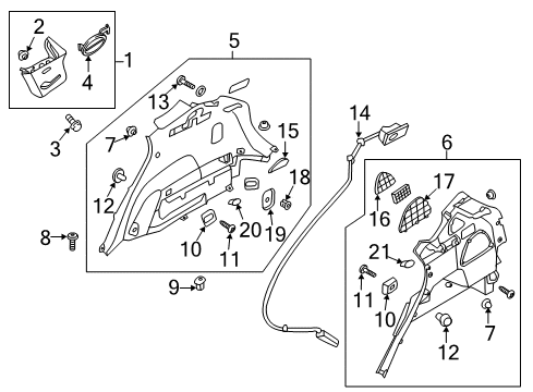 2013 Hyundai Santa Fe Sport Interior Trim - Quarter Panels Trim Assembly-Luggage Side LH Diagram for 85730-4Z000-NBC