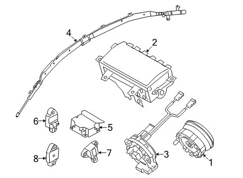 2010 Kia Forte Air Bag Components Air Bag Control Module Assembly Diagram for 959101M100