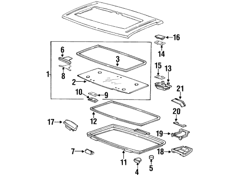 1992 Nissan D21 Sunroof Packing SUNROOF Diagram for 73883-N8501