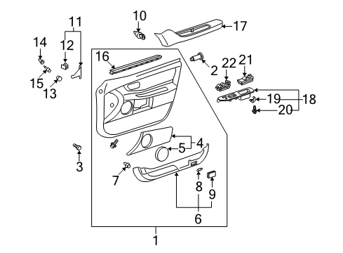 2002 Toyota Avalon Front Door Window Switch Diagram for 84040-AC010