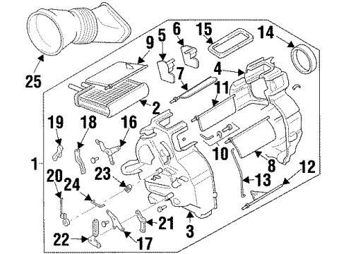 1998 Chevrolet Metro Heater Core & Control Valve Core Diagram for 96060860