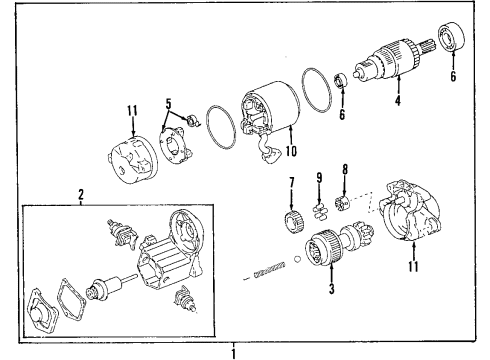 2000 Lexus RX300 Starter Retainer Diagram for 28229-26040