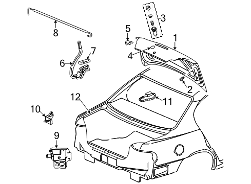 2000 Pontiac Grand Am Trunk Lid Asm-Rear Compartment Diagram for 22617030