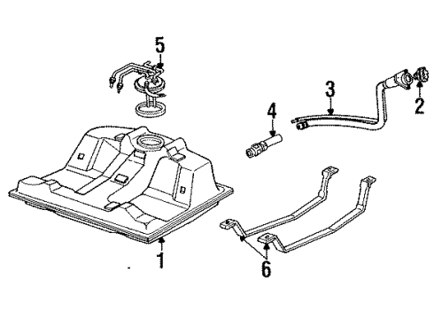 1992 Pontiac Grand Prix Fuel System Components Strainer, Fuel Diagram for 25055483