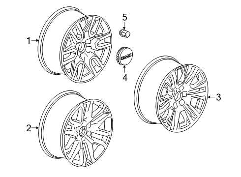 2019 GMC Sierra 1500 Wheels Wheel, Alloy Diagram for 84570310