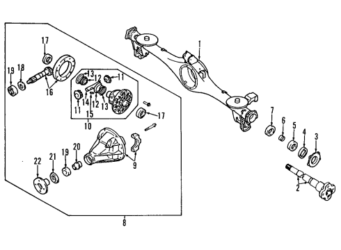 1996 Kia Sportage Rear Axle, Differential, Propeller Shaft Seal-Oil Diagram for 0K01227018A