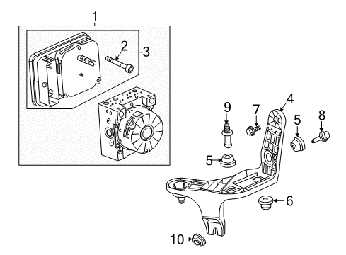 2019 GMC Terrain ABS Components Control Module Diagram for 84342064