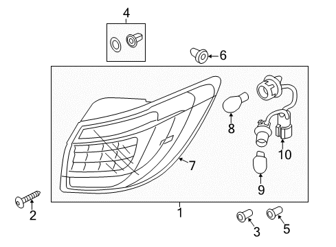 2015 Kia Sportage Bulbs Lamp Assembly-Rear Combination Diagram for 924023W520