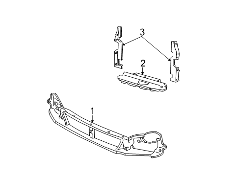 2007 Ford Freestar Front Panel Upper Deflector Diagram for 3F2Z-19E525-AA
