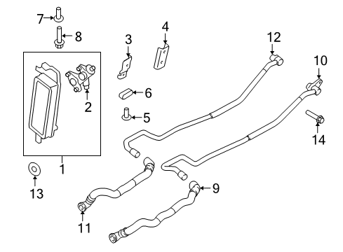 2010 BMW 760Li Trans Oil Cooler Bracket, Oil Cooler Line Diagram for 17217575553