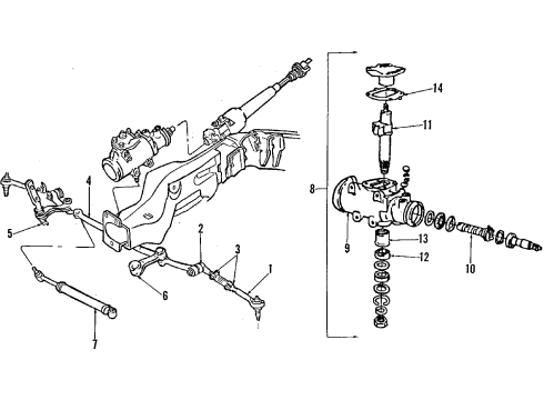 1984 Oldsmobile Toronado P/S Pump & Hoses, Steering Gear & Linkage Absorber Asm, Steering Linkage Shock Diagram for 88946550