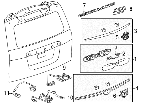 2015 Cadillac Escalade ESV Parking Aid Applique Diagram for 84689565