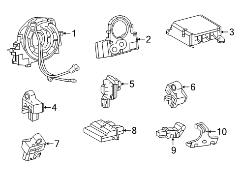 2019 Toyota Corolla Air Bag Components Head Air Bag Diagram for 62180-02130