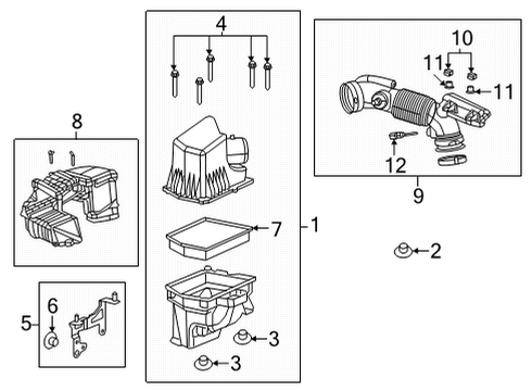 2019 Jeep Cherokee Air Intake Air Cleaner Hose Diagram for 68293180AB