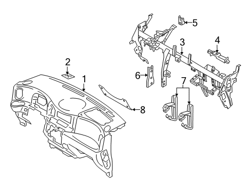 2014 Nissan Cube Cluster & Switches, Instrument Panel Tape-Silent Diagram for 68238-1KM0A