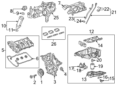 2021 Chevrolet Blazer Intake Manifold Upper Oil Pan Diagram for 12716561