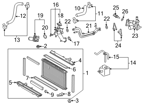 2008 Lexus GS450h Powertrain Control Thermostat Unit Gasket Diagram for 16326-31020