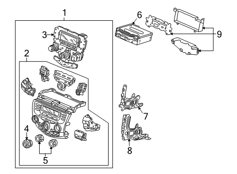 2003 Honda Accord Instrument Panel Components Base Assy., Power *NH482L* (UA BLACK METALLIC) Diagram for 39170-SDN-A01ZA