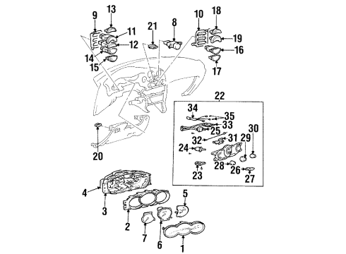 1998 Hyundai Tiburon Instruments & Gauges Sensor Assembly-Speed Diagram for 964202D501