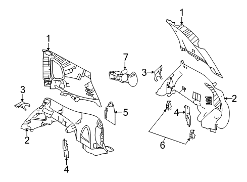 2018 Nissan Rogue Interior Trim - Quarter Panels Bolt Diagram for 295C9-JA80A