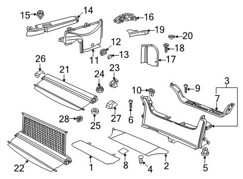 1999 BMW Z3 Interior Trim - Rear Body Support For Left Trunk Trim Panel Diagram for 51478400375