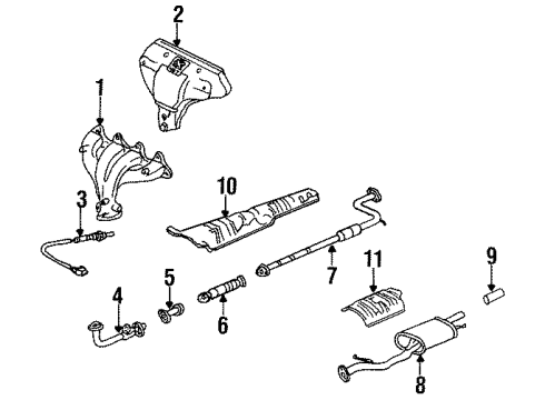 1996 Honda Accord Exhaust Components Plate, Floor Heat Baffle Diagram for 74601-SV4-V50